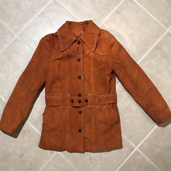 Vintage brown suede western fitted jacket sz 10 - Picture 9 of 9
